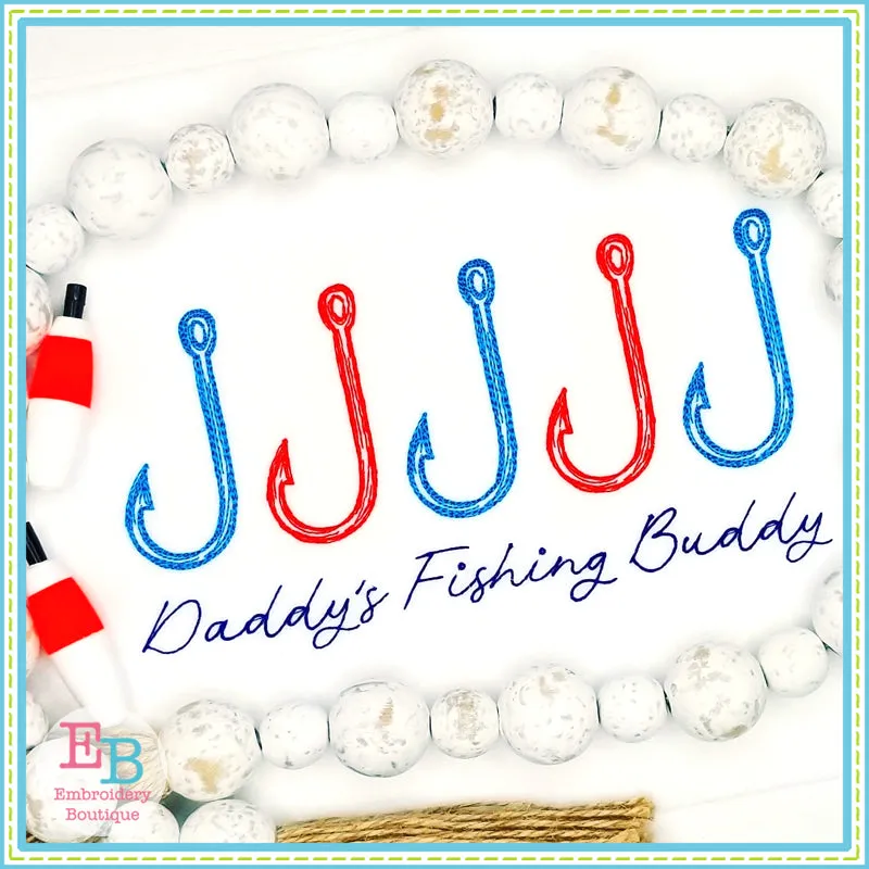 Daddy's Fishing Buddy Embroidery Design