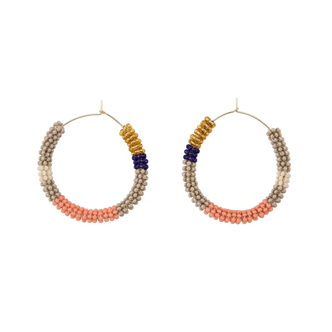 Desert Rose Beaded Hoop Earrings