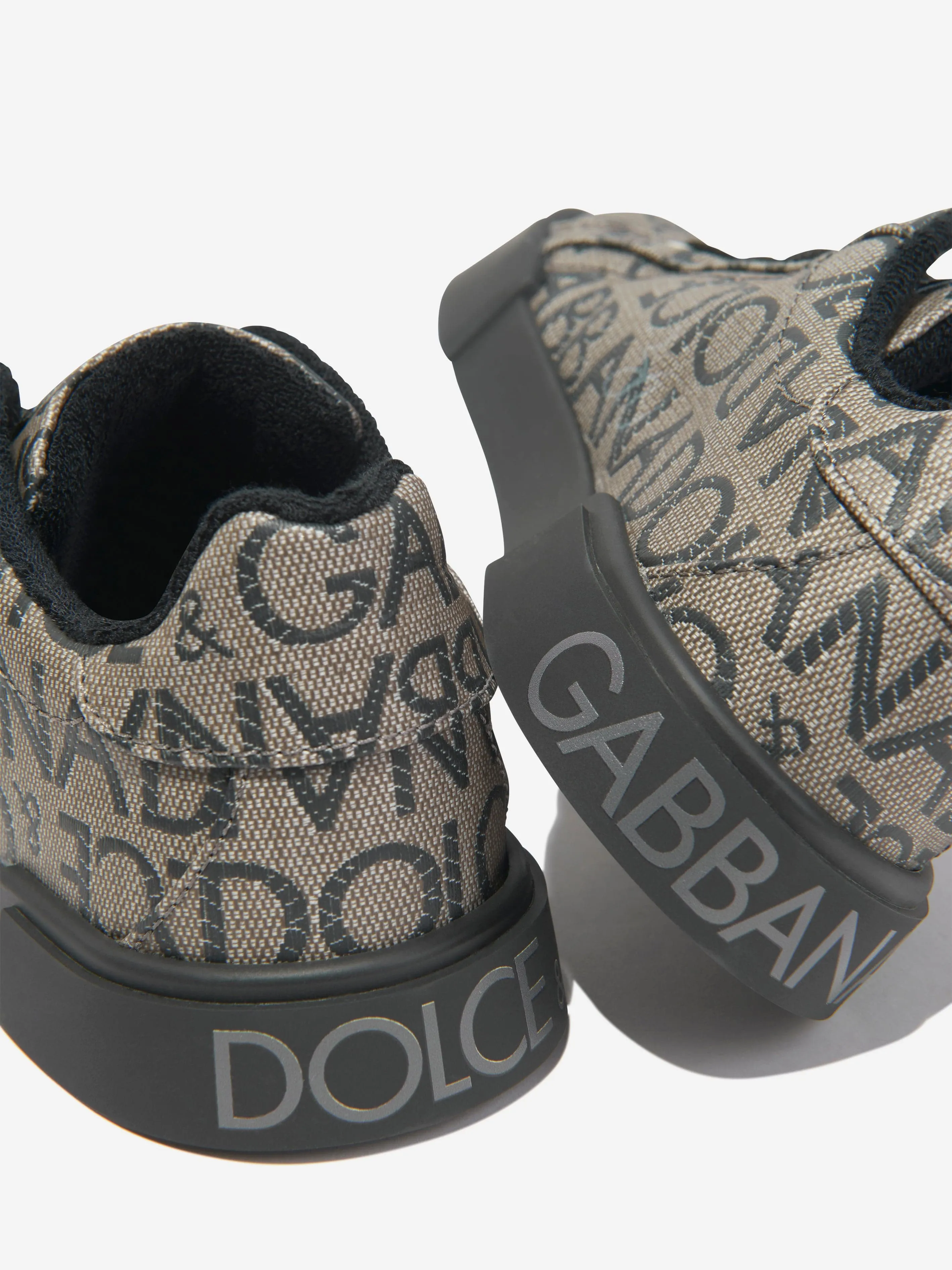 Dolce & Gabbana Kids Logo Trainers in Beige