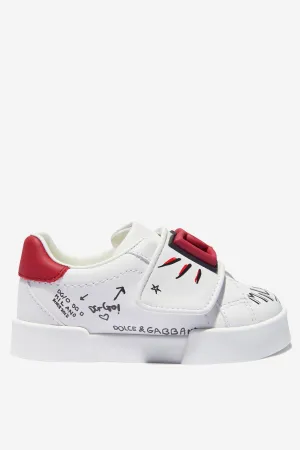 Dolce & Gabbana Unisex Leather Velcro Strap Doodle Trainers