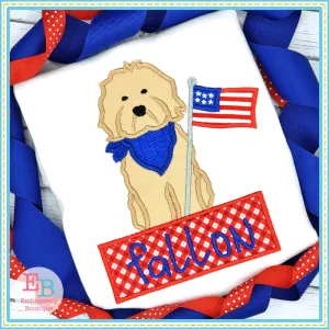 Doodle Flag Banner Satin Applique