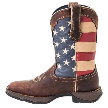 DURANGO WOMEN'S REBEL PATRIOTIC FLAG PULL ON WESTERN BOOT - RD4414