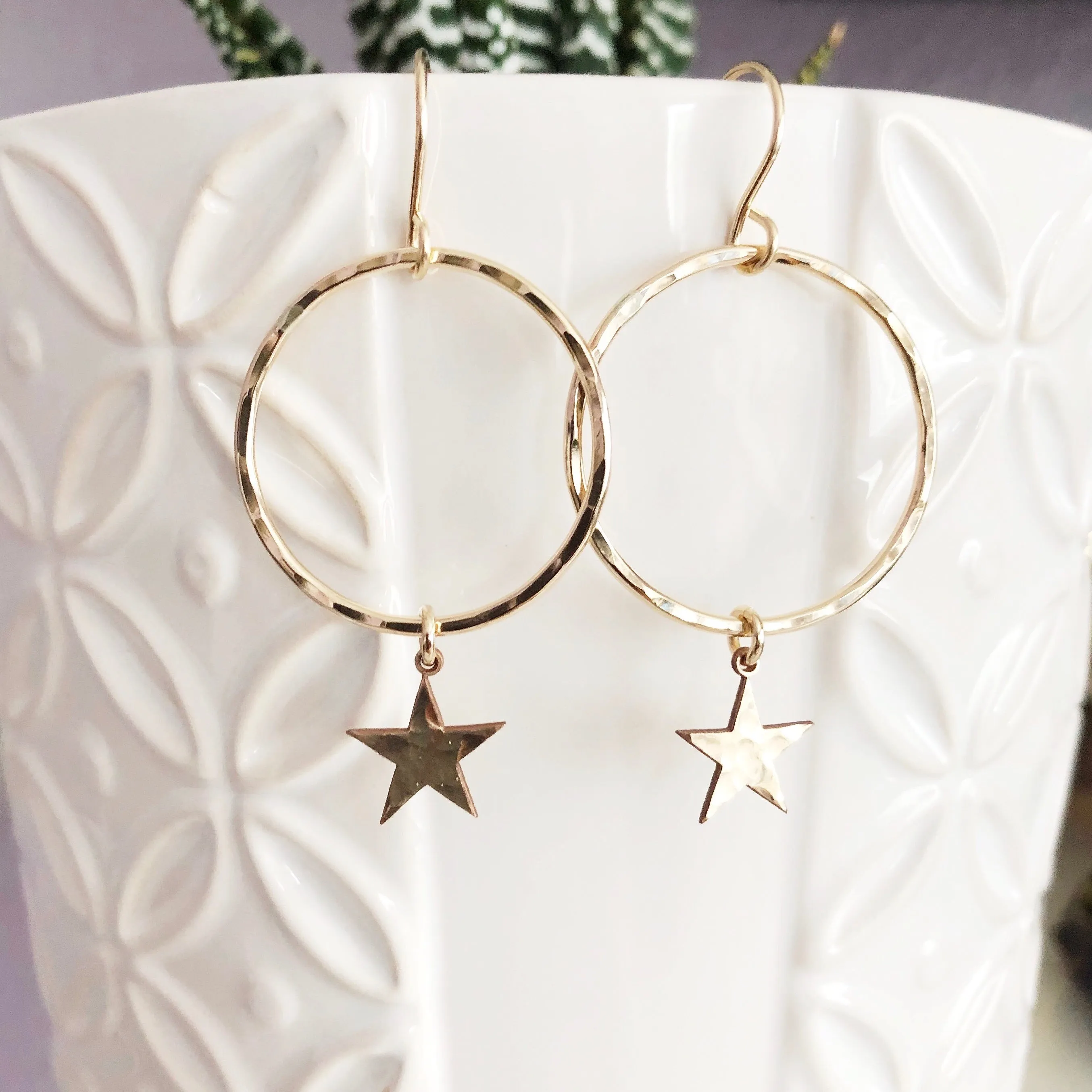 Earrings LULU - star charm (E498)