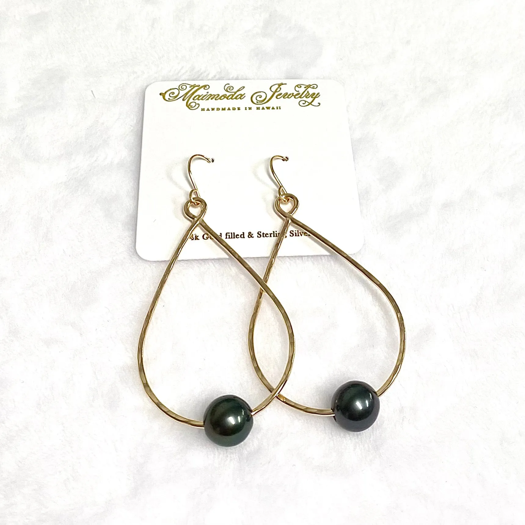 Earrings Molly -  tahitian pearls hoops ( E318)