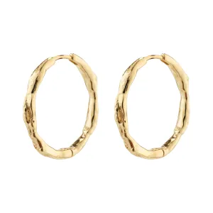 EDDY recycled  organic shaped large hoops gold-plated