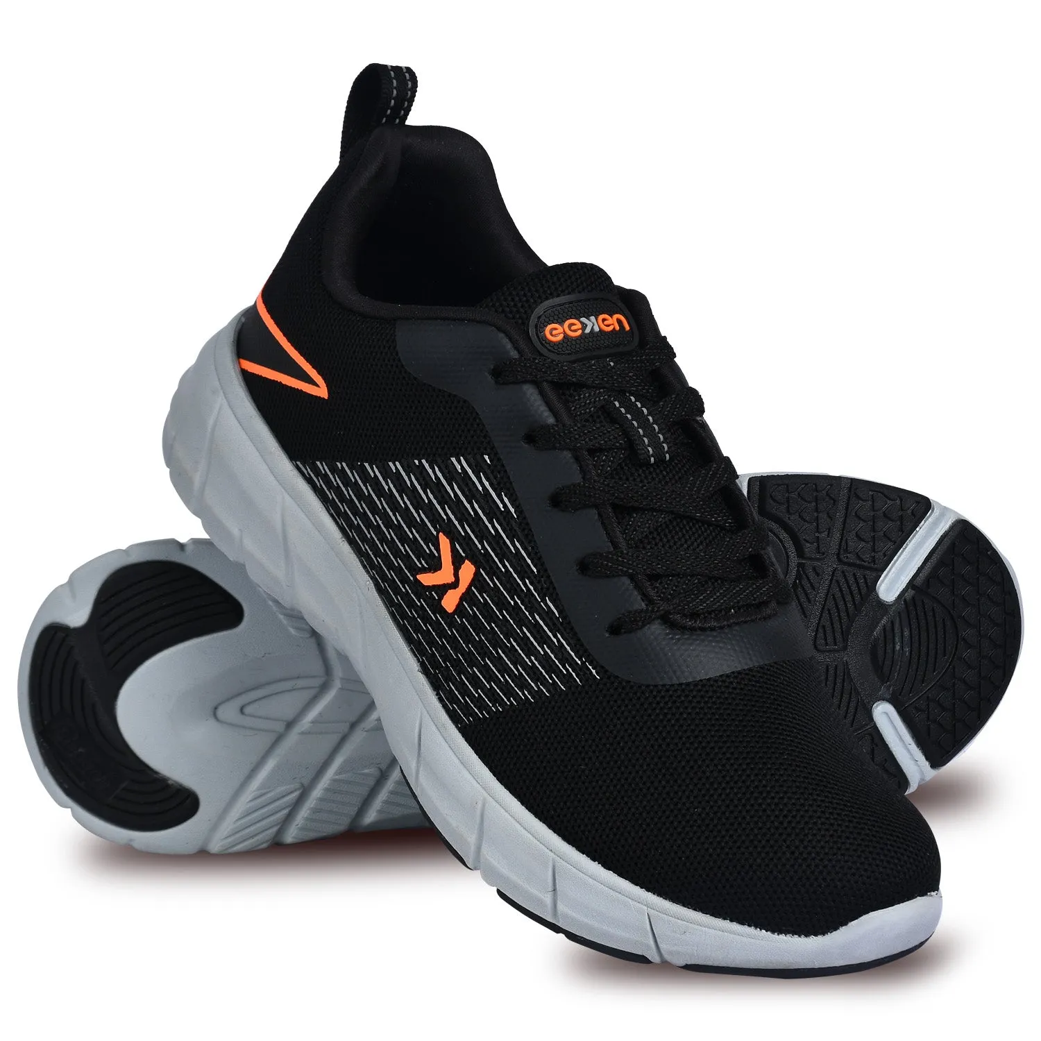 Eeken ESHGIA145 Black And Orange Athleisure Shoes For Men