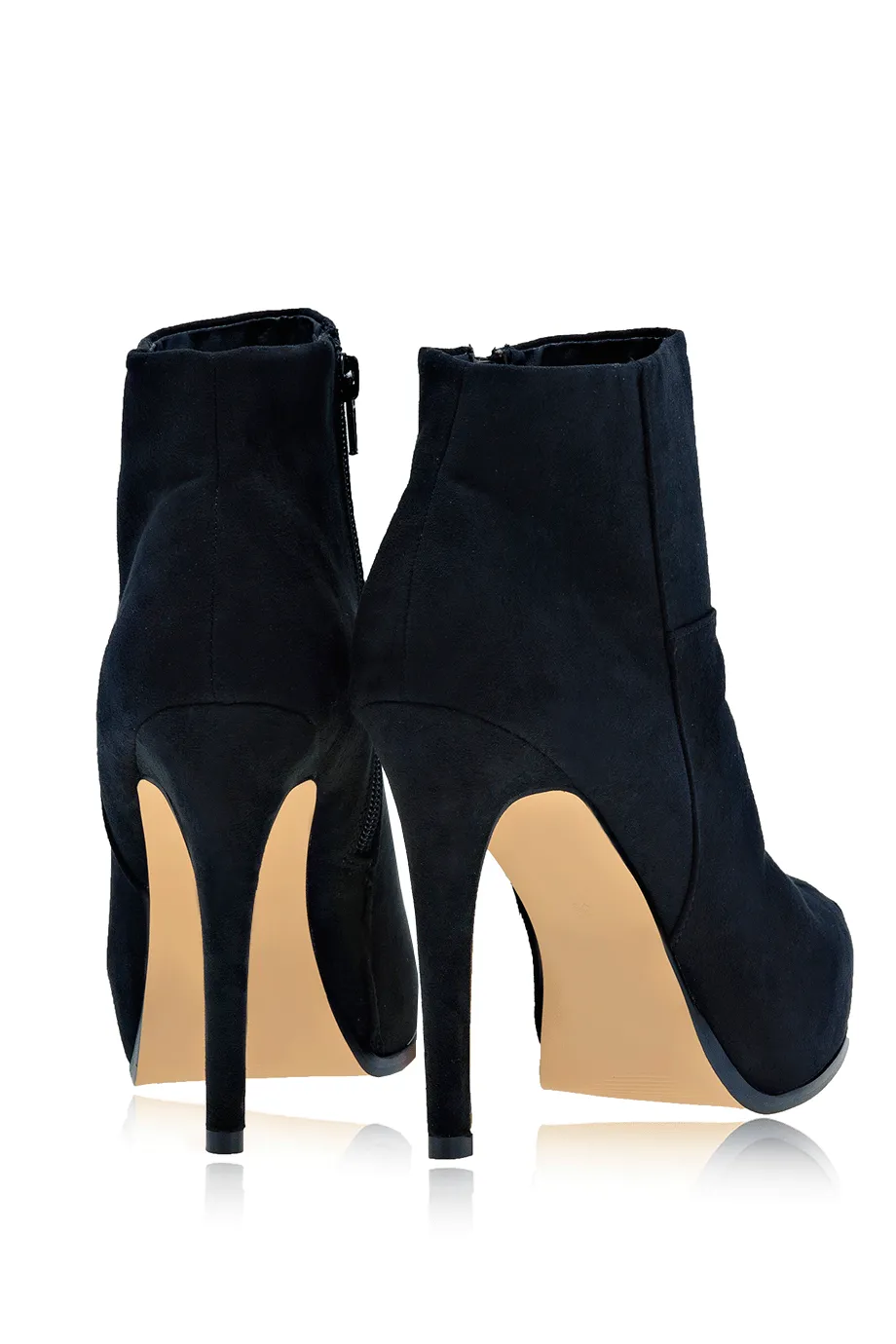 ELSA Black Suede Ankle Boots