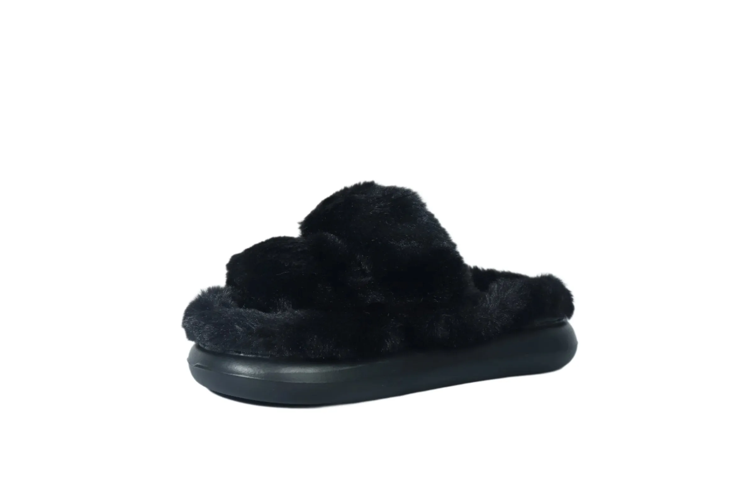 ESCAPE - Fur slipper Comfy two straps