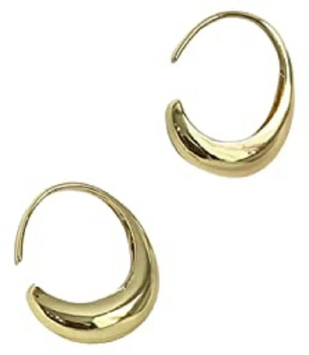 Fashion Drop Trendy New Snake Irregular Clip Earring Gold Metal Hoop Earring