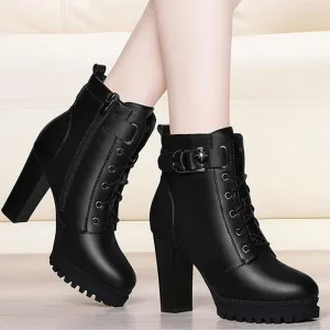 Fashion Women's Tide Ankle Boots Thick High Heels