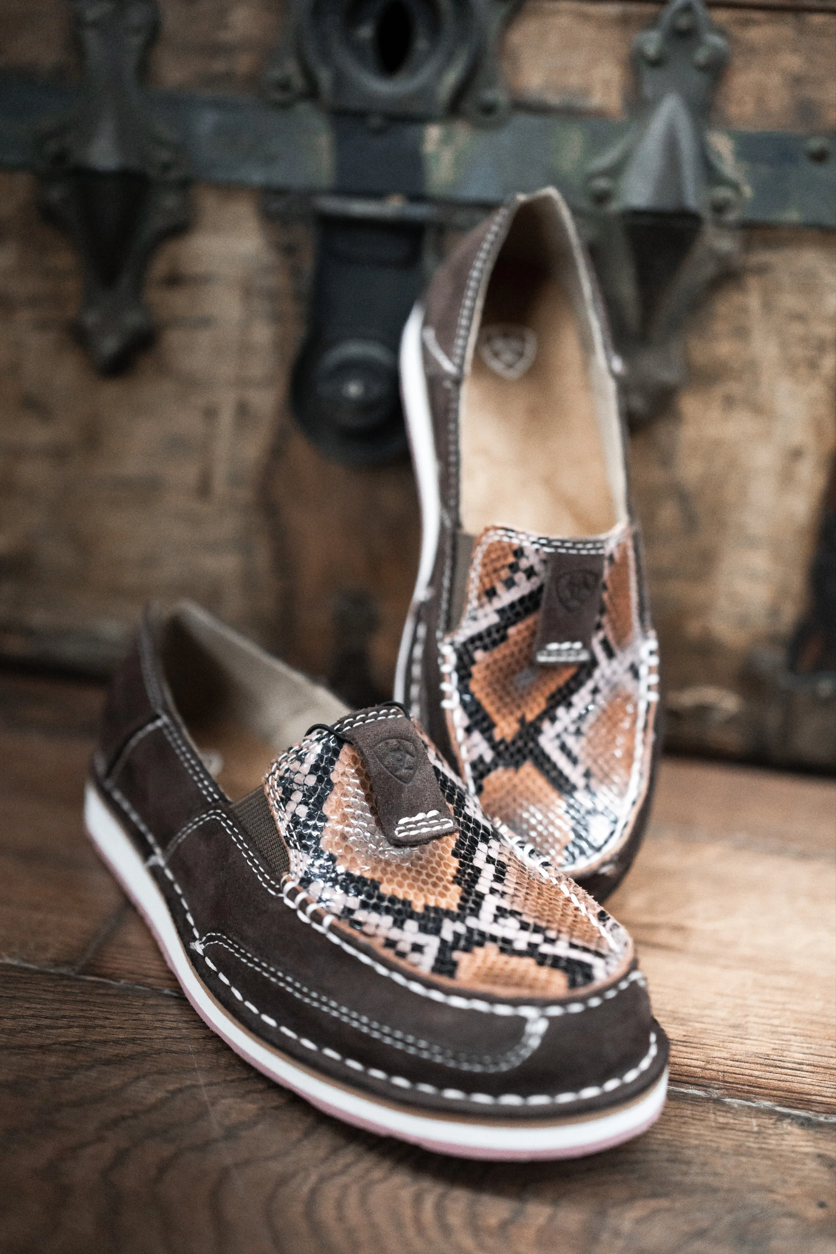 Final Sale ✨Ariat Cruiser Coffee Bean Suede Chocolate Snake Print