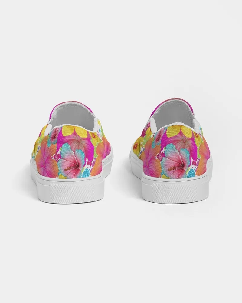 FLAMINGOS HIBISCUS FLORAL CANVAS SHOES