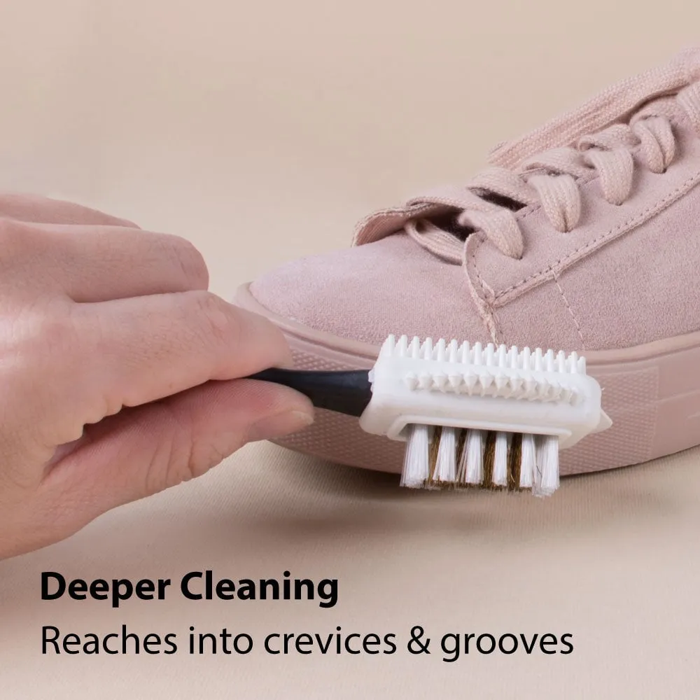 FootFitter Suede and Nubuck Leather 4-Way Shoe Cleaner Brush