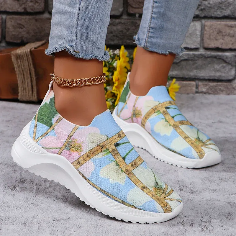 FRANZISKA FLOWER KNIT SNEAKERS