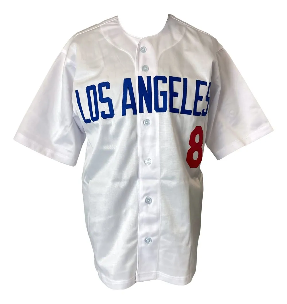 George Shuba Los Angeles Signed White Baseball Jersey 1955 WS Champs JSA Holo