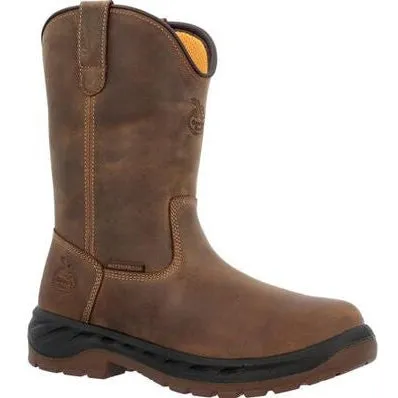 Georgia Men's Boot Ot 10" Waterproof Pull On Work Boot -Brown- GB00523