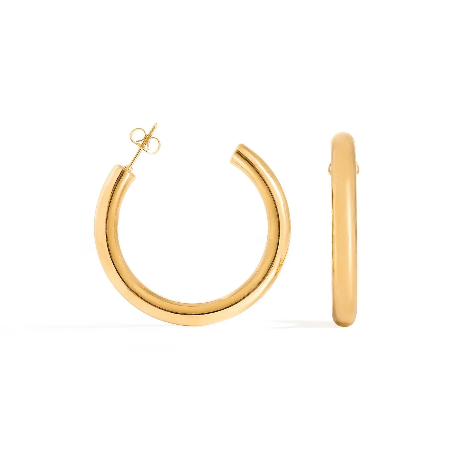 Gold 40mm Statement Hoop Earrings