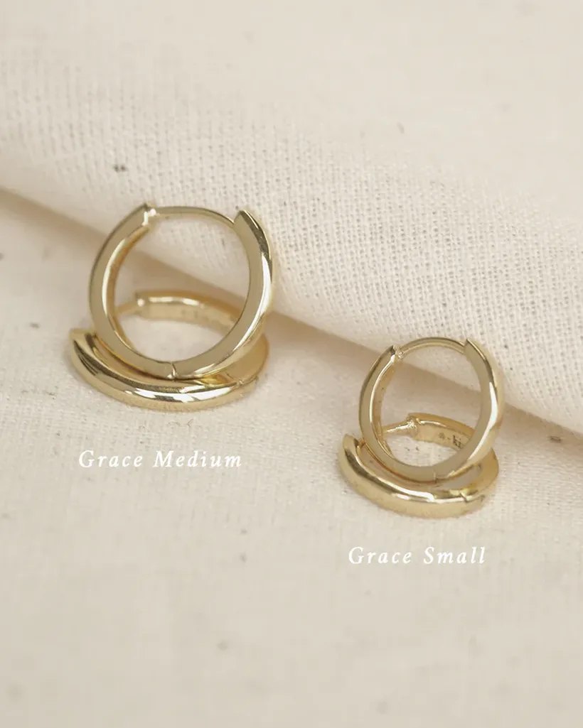 Grace Medium Solid Gold Hoops