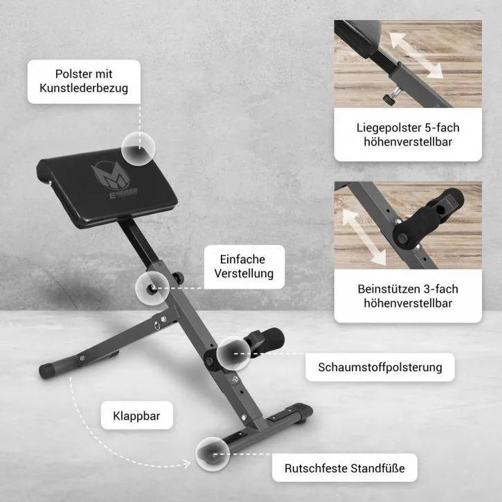 Gyronetics E-Series Foldable Hyperextension Bench