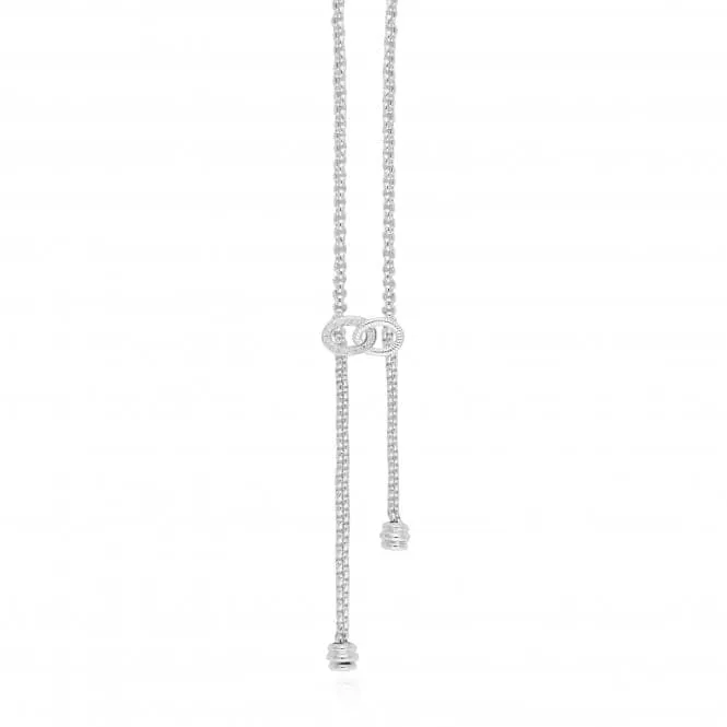 Halo Silver Link Lariat 60cm Necklace 4520