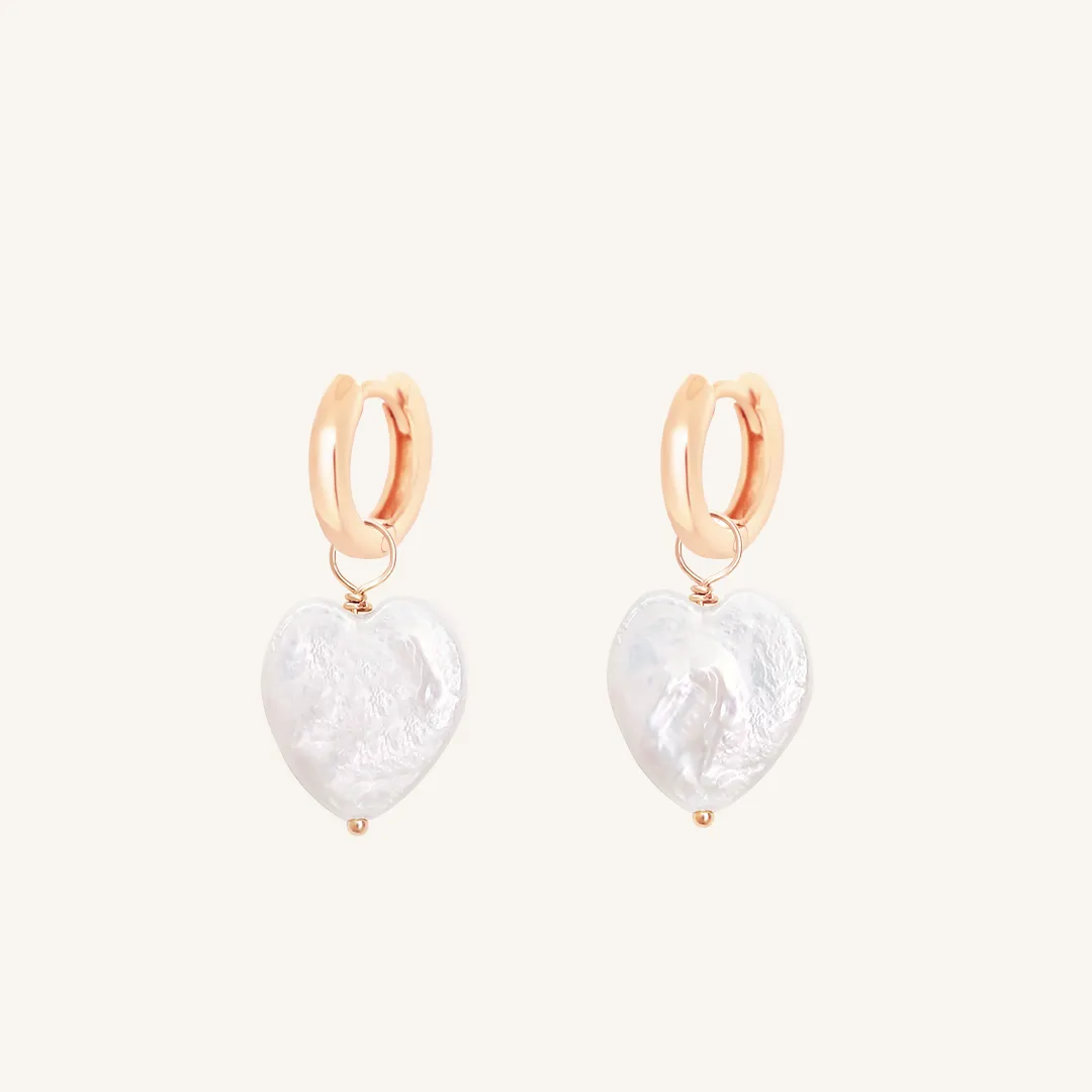 Heart Pearl Hoops - Stone of Potential