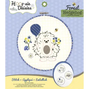 Hedgehog Hoop-sie Daisies Embroidery Kit 8.5in Round