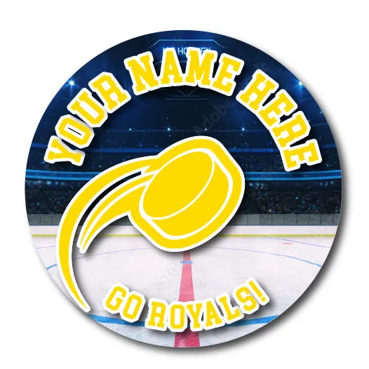 Hockey Magnet or Sticker | Custom Hockey Puck Sign for Car or Locker