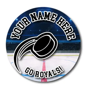 Hockey Magnet or Sticker | Custom Hockey Puck Sign for Car or Locker