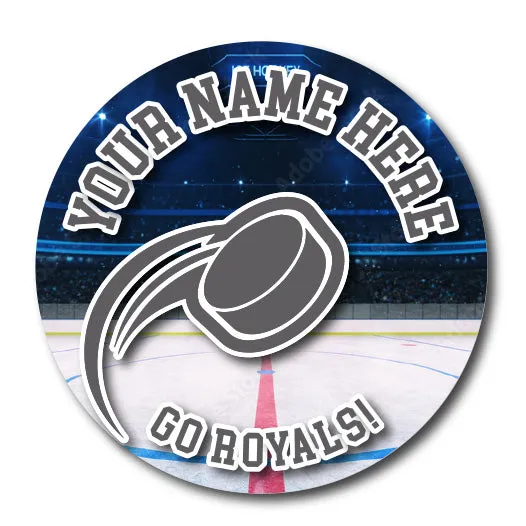 Hockey Magnet or Sticker | Custom Hockey Puck Sign for Car or Locker