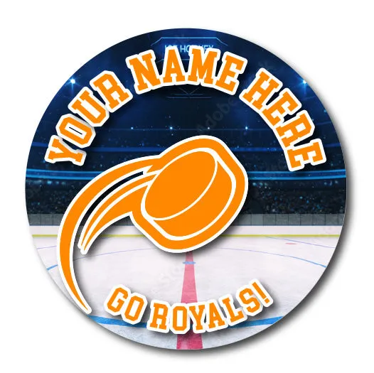 Hockey Magnet or Sticker | Custom Hockey Puck Sign for Car or Locker