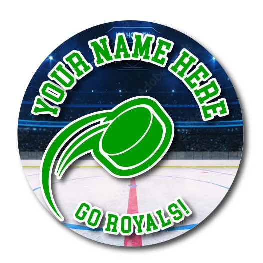 Hockey Magnet or Sticker | Custom Hockey Puck Sign for Car or Locker