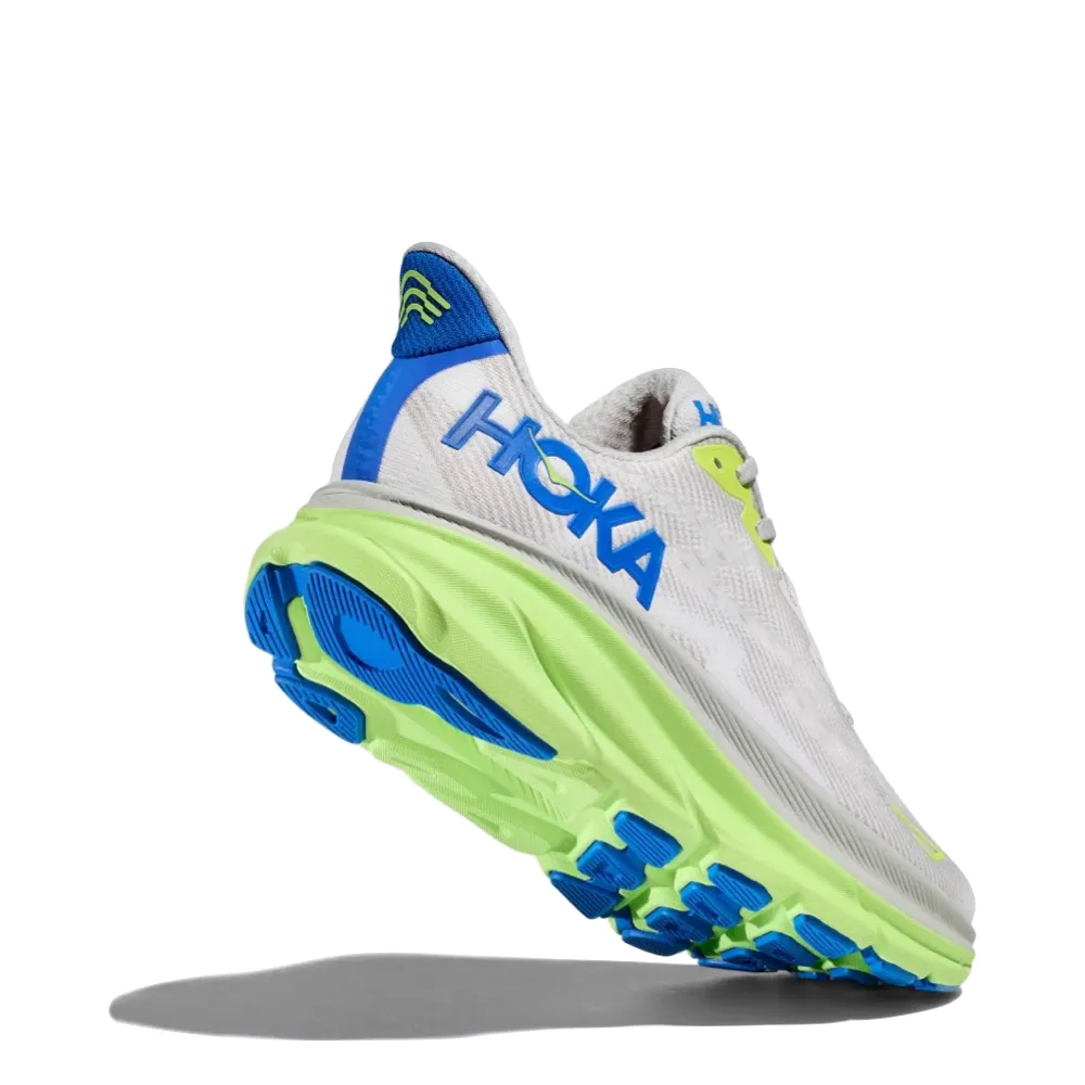 Hoka Men's Clifton 9 Sneaker in Stardust/Electric Cobalt