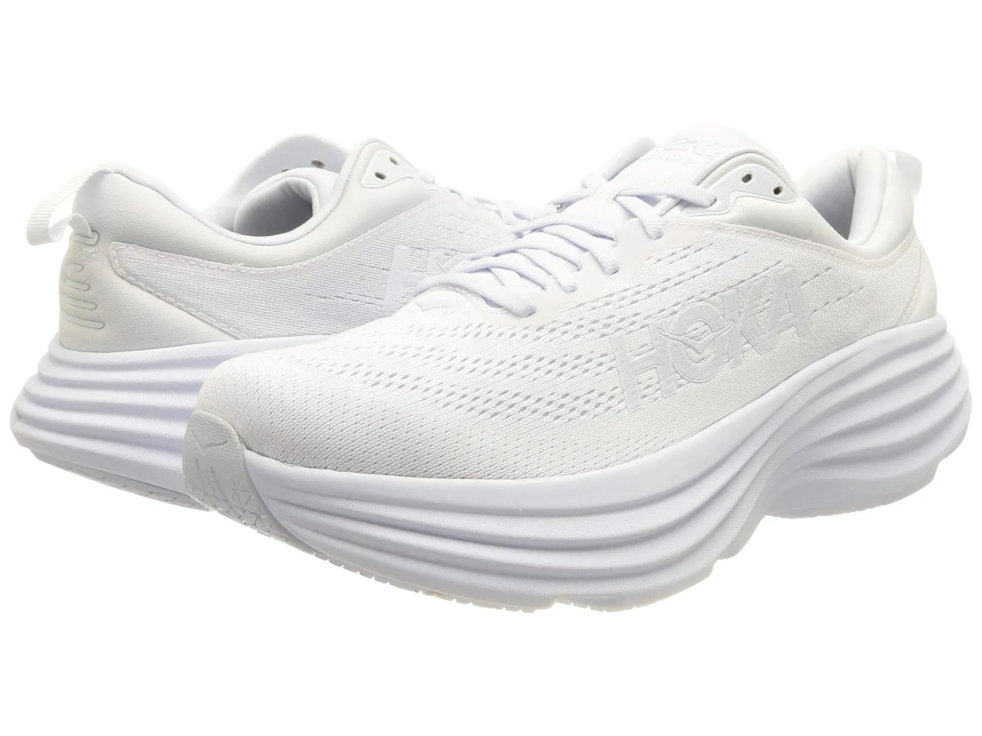 Hoka Women's Bondi 8 Sneaker, White/White