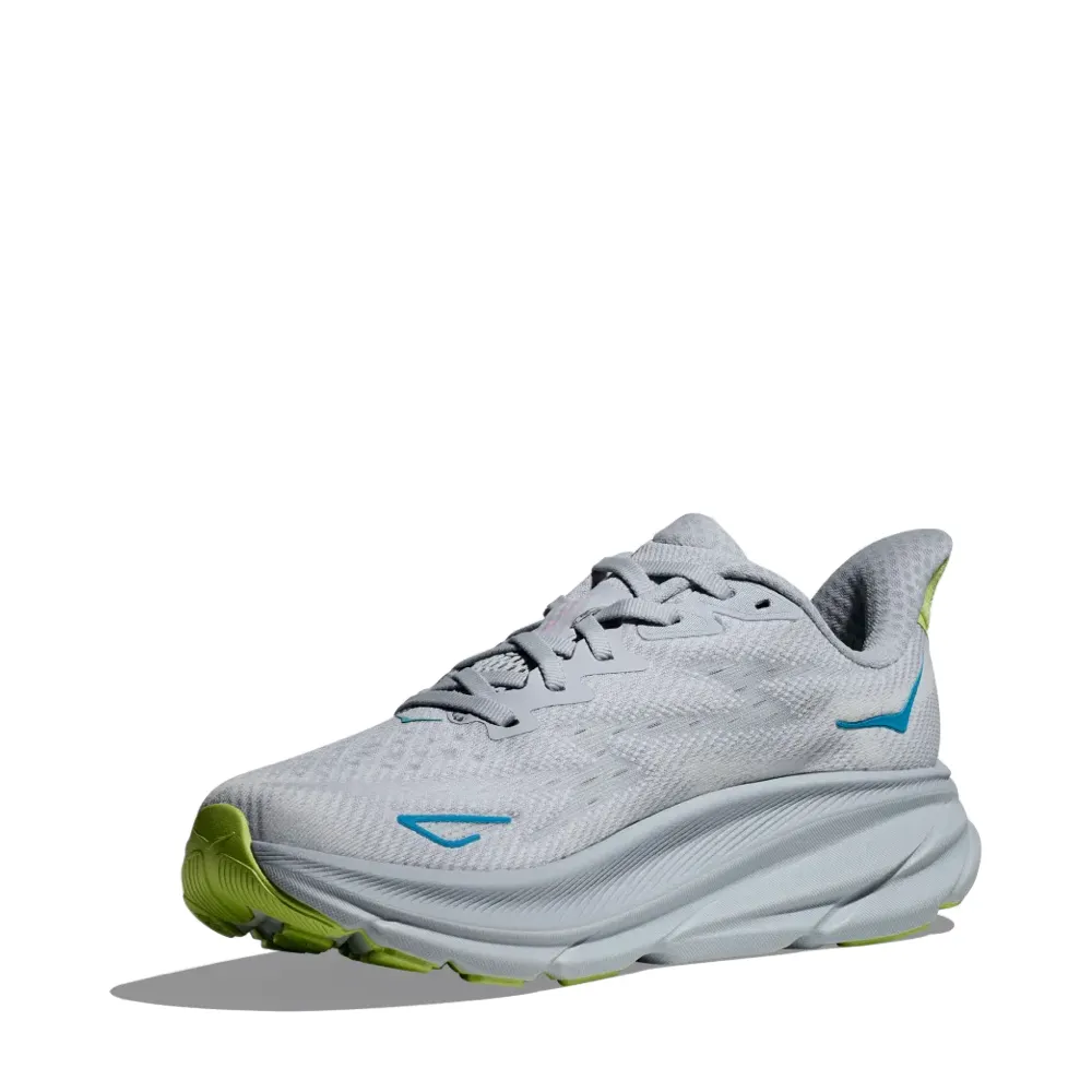 Hoka Women's Clifton 9 Sneaker in Gull/Sea Ice