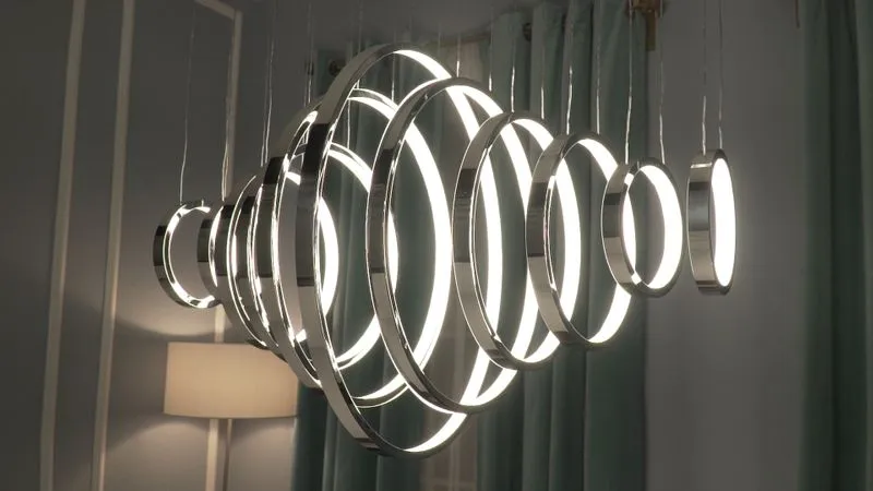 Hoops 20" 1 Single Light Linear Pendant in Polished Chrome