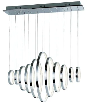 Hoops 20" 1 Single Light Linear Pendant in Polished Chrome