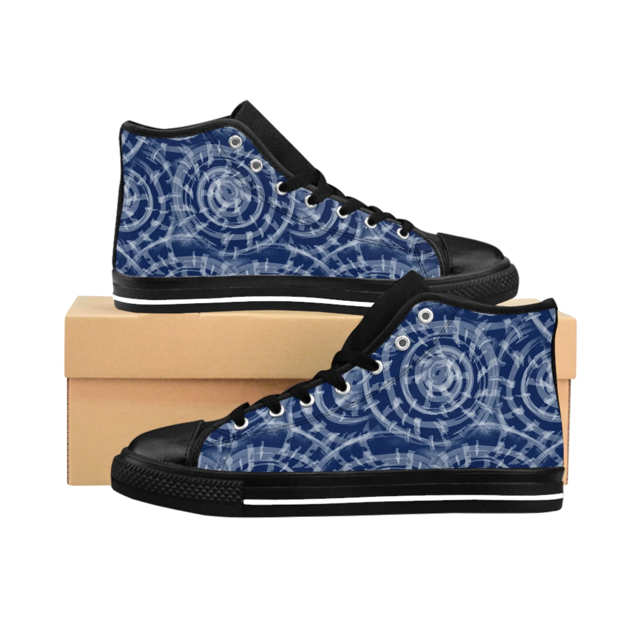 Japanese Kimono Fabric Pattern Women's Classic Sneakers