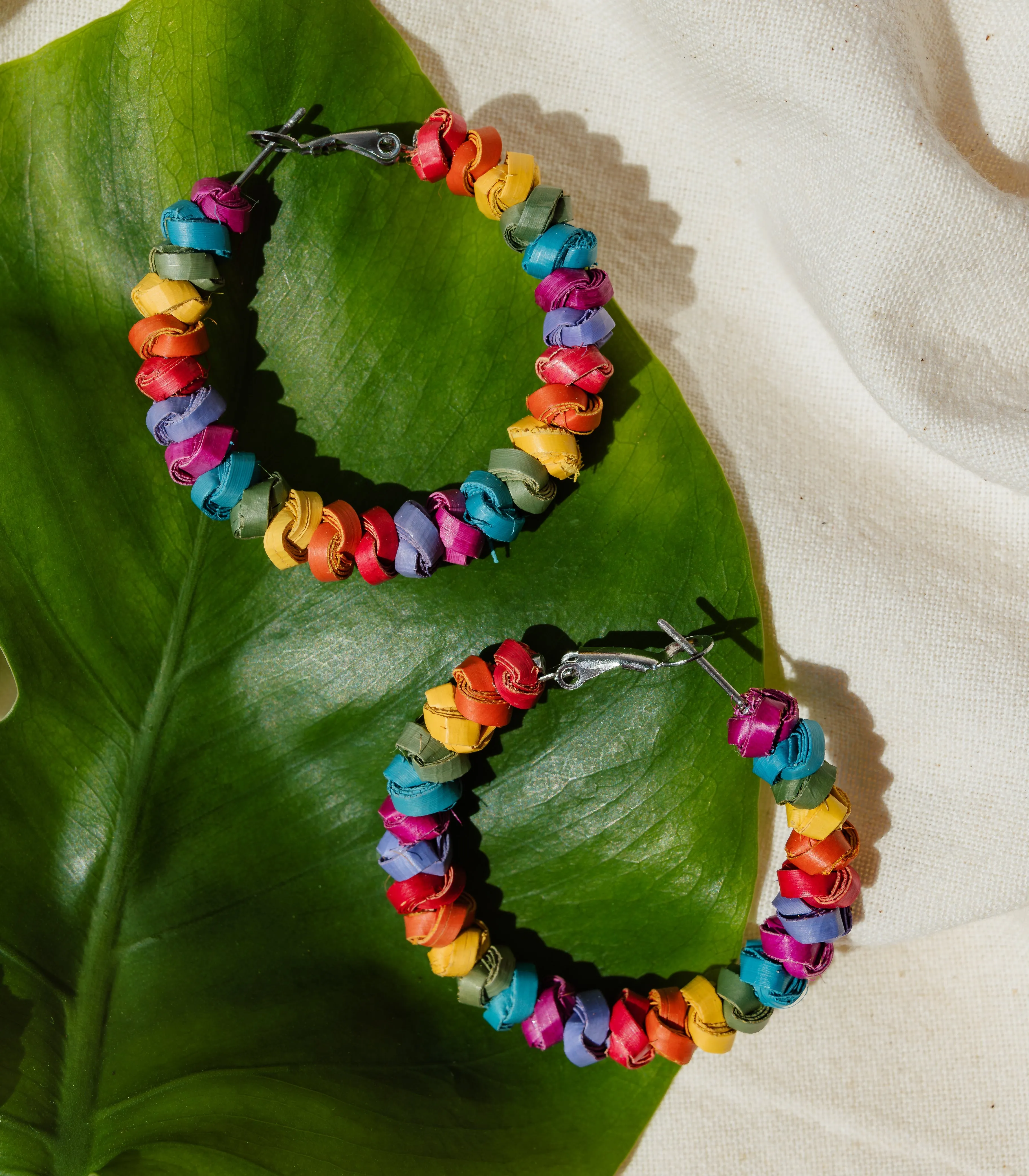 Juana Woven Beaded Hoops