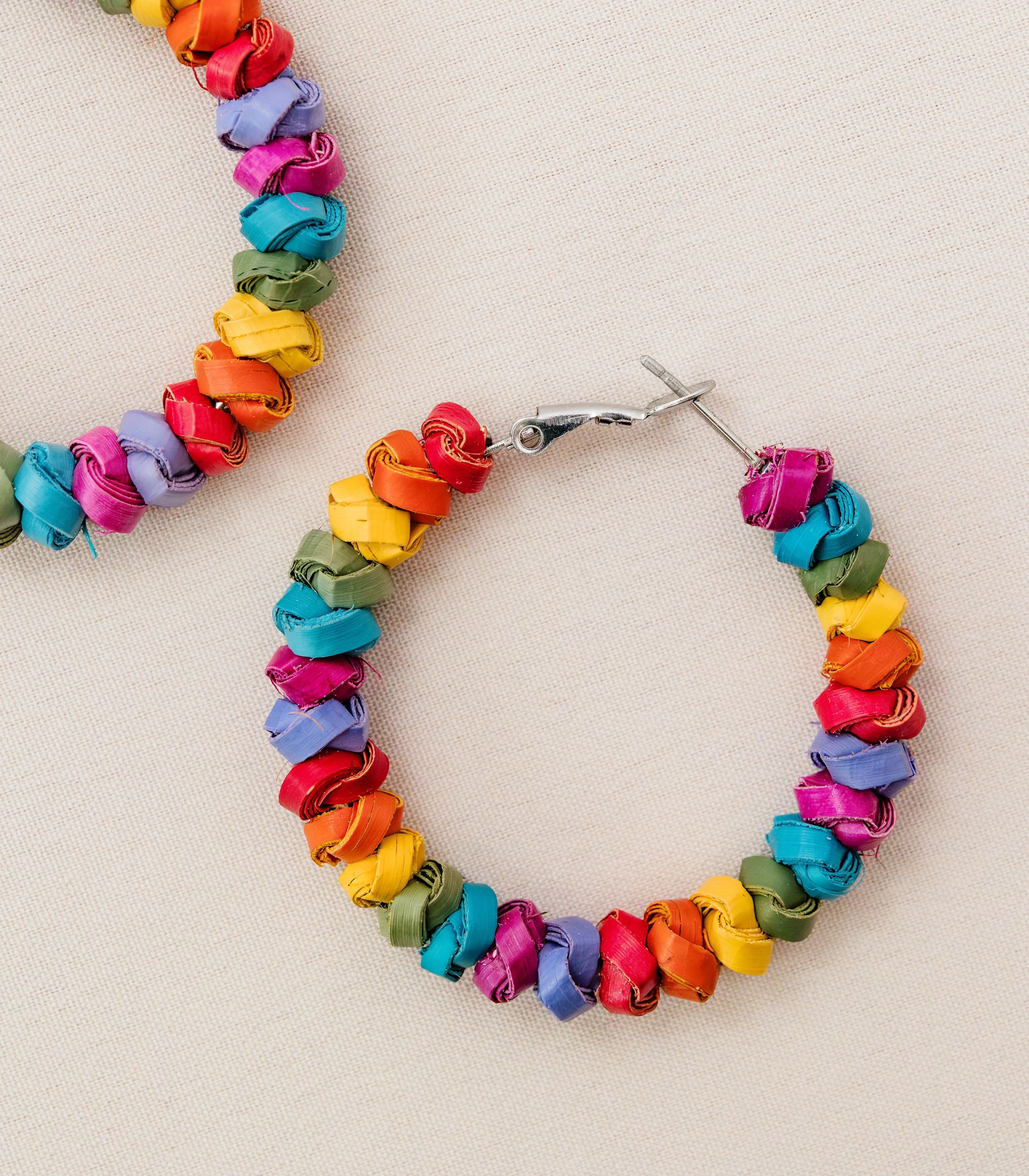 Juana Woven Beaded Hoops