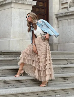 La Roseason Tulle Tiered Skirt