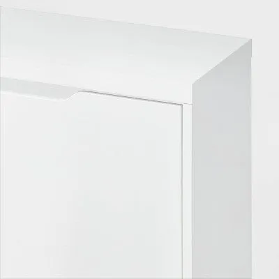 Laminate Pivot Open Shoe Cabinet White - Brightroom