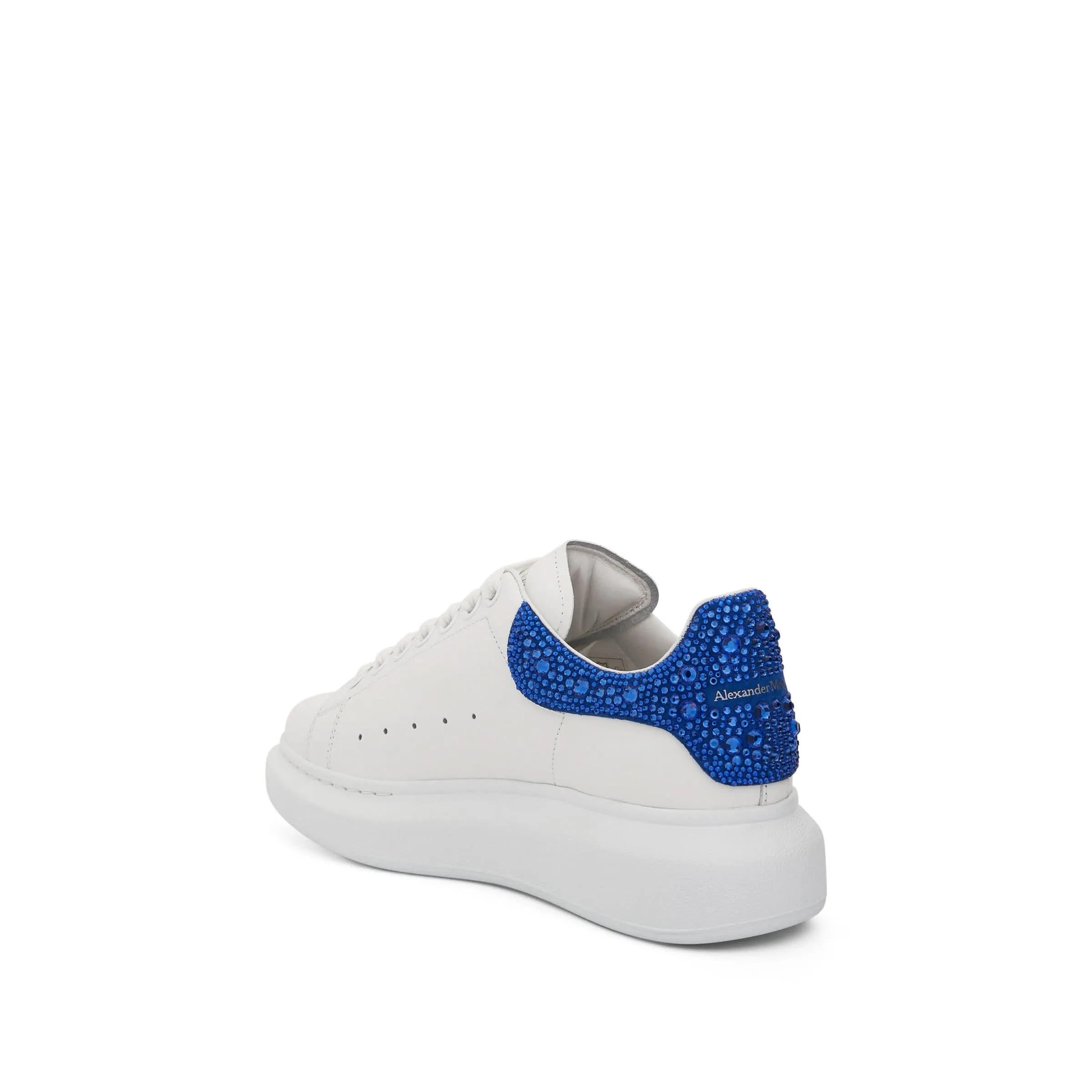 Larry Oversized Suede Strass Sneaker in White