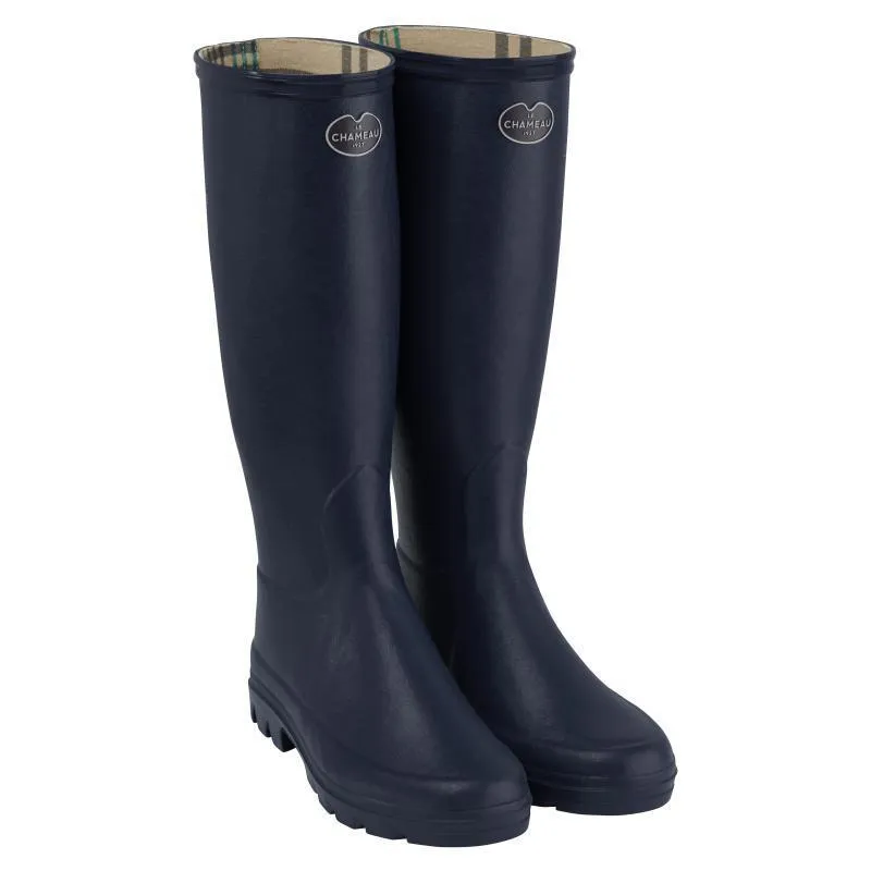 Le Chameau Iris Jersey Lined Ladies Wellington Boots - Bleu Fonce