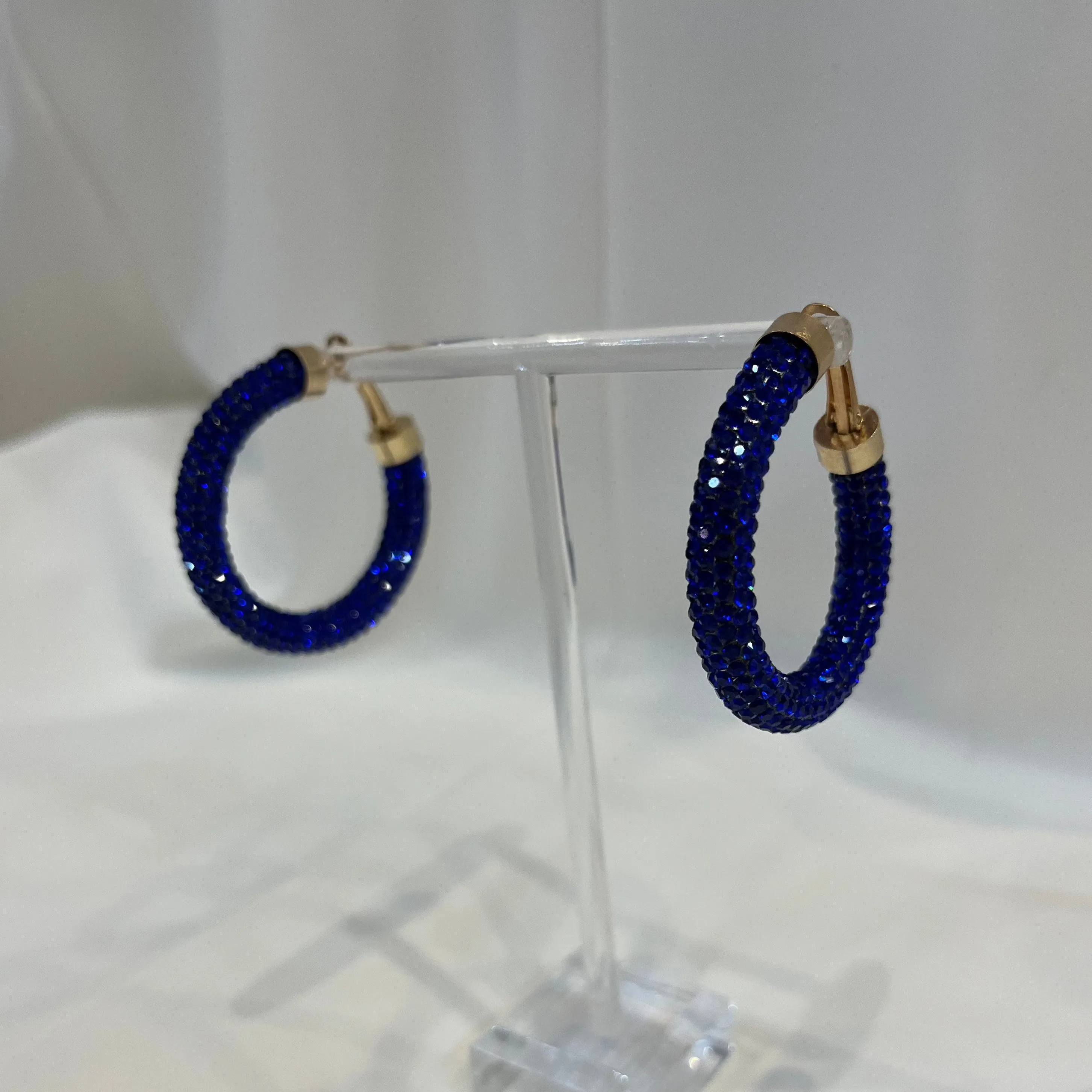 Living Glam Rhinestone Sparkle Chunky Hoops