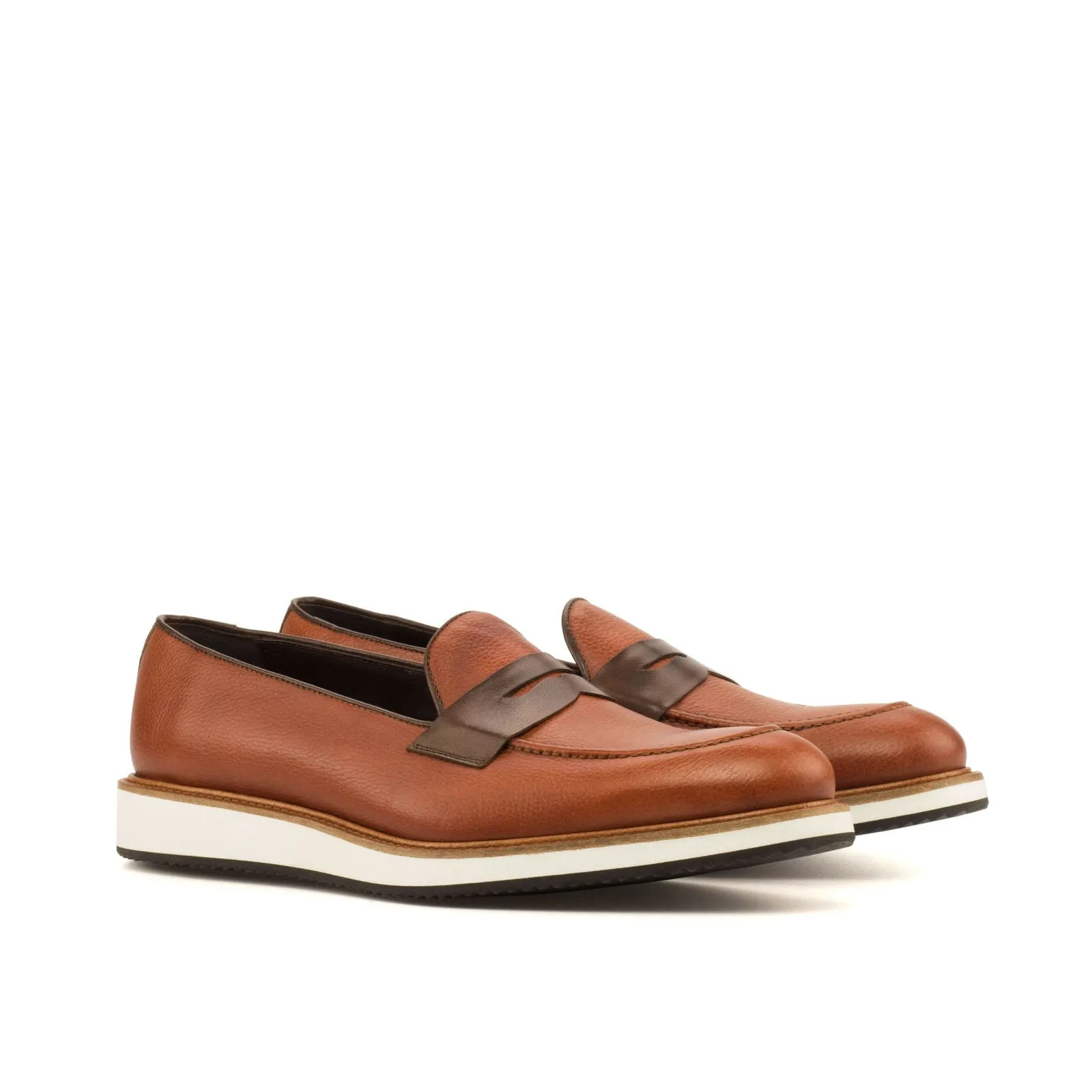 Loafer-Painted Full Grain, Painted Calf, Brown, Dark Brown