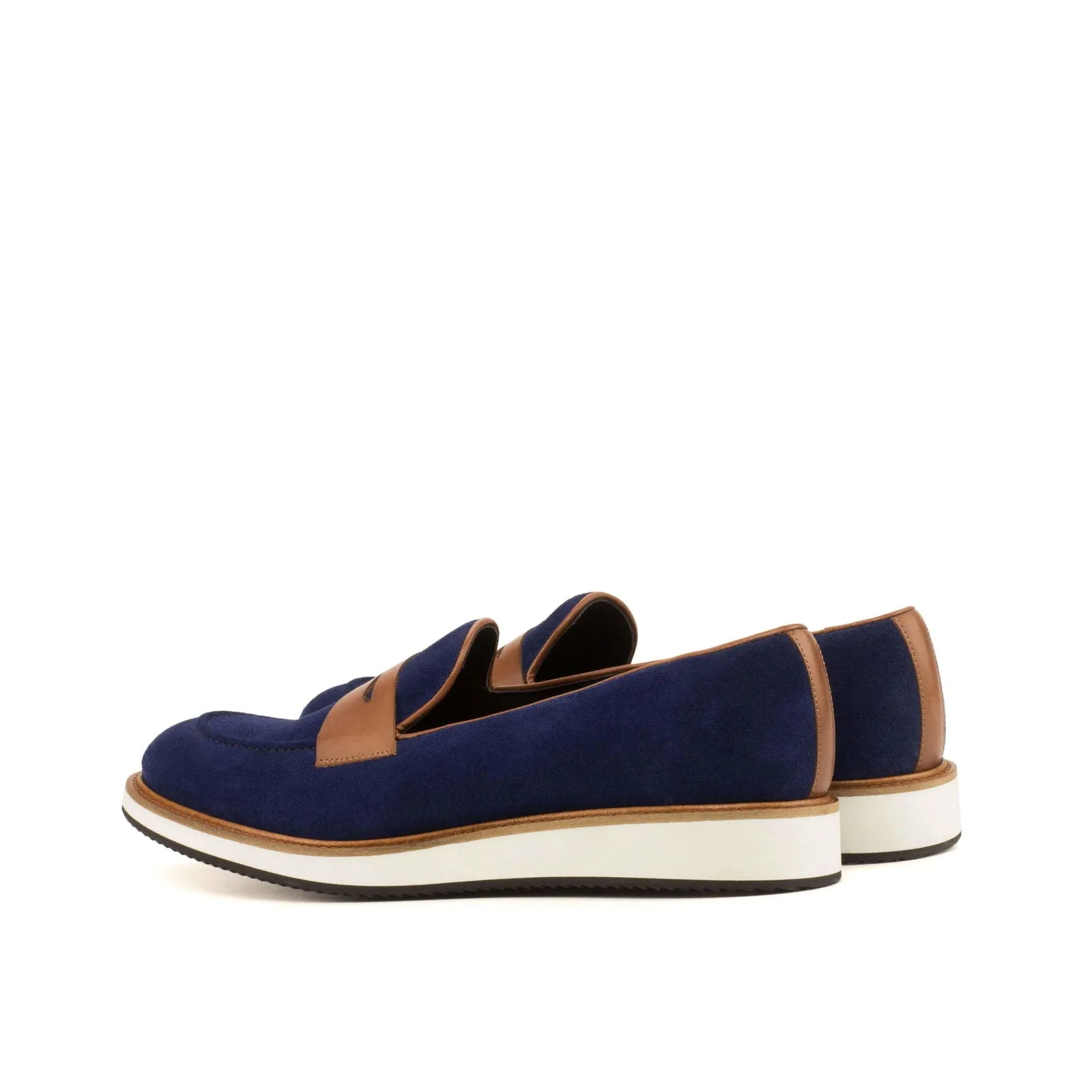 Loafer-Suede, Painted Calf, Blue, Brown