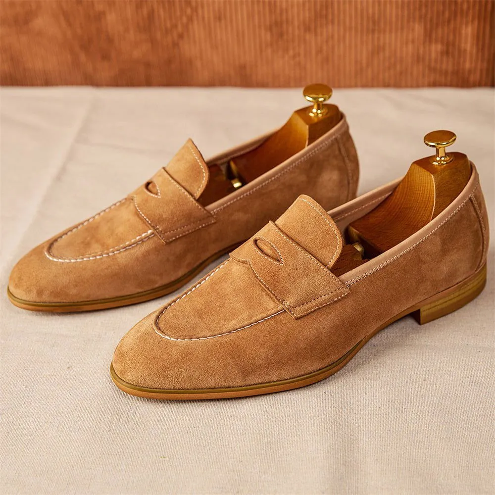 LovelyRLovely Men's Brown Suede Loafers