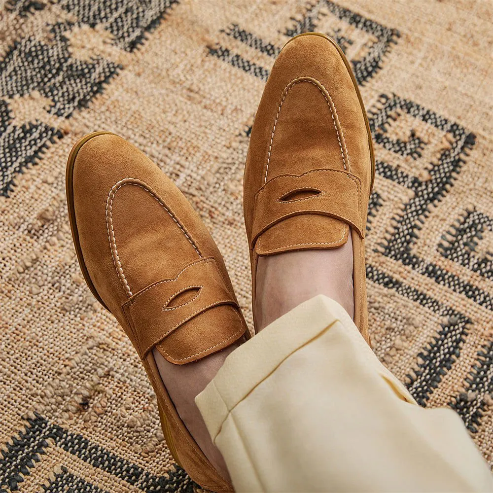 LovelyRLovely Men's Brown Suede Loafers