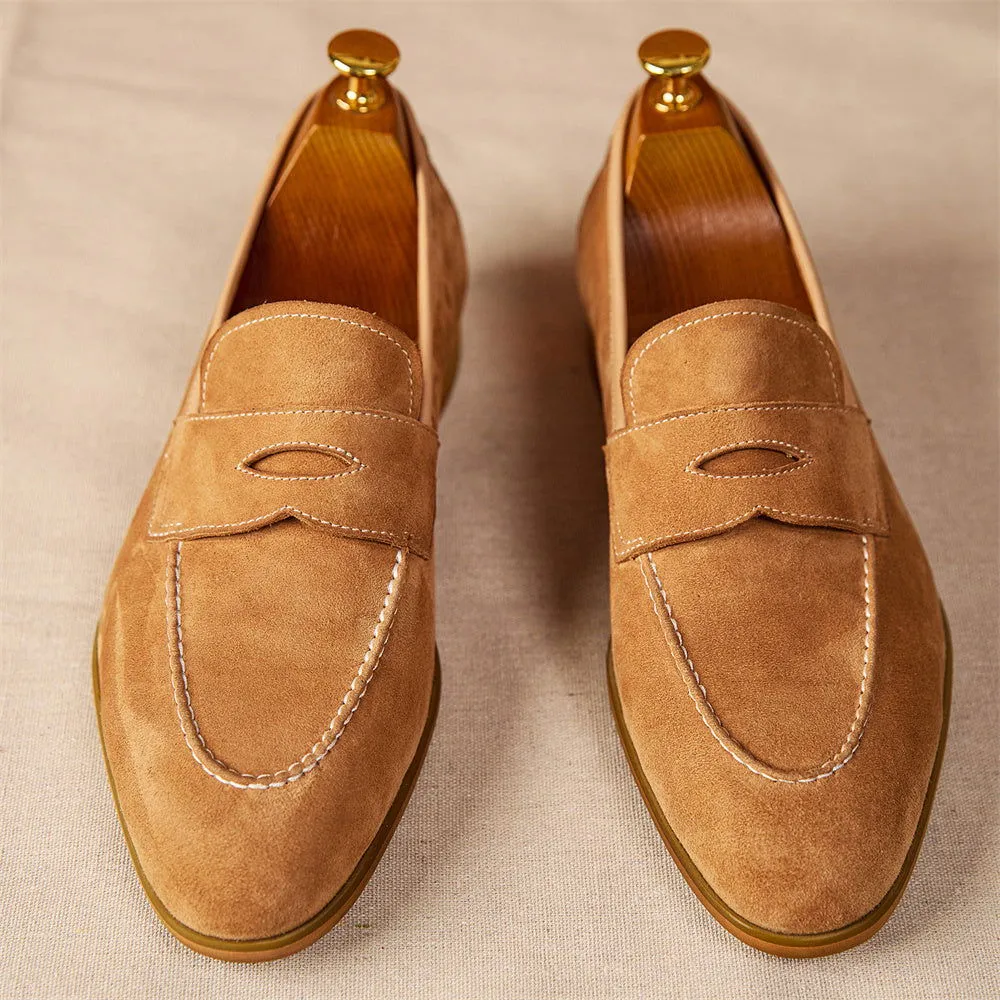 LovelyRLovely Men's Brown Suede Loafers