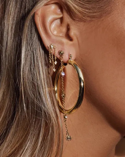 LUV AJ AMALFI TUBE HOOPS IN GOLD